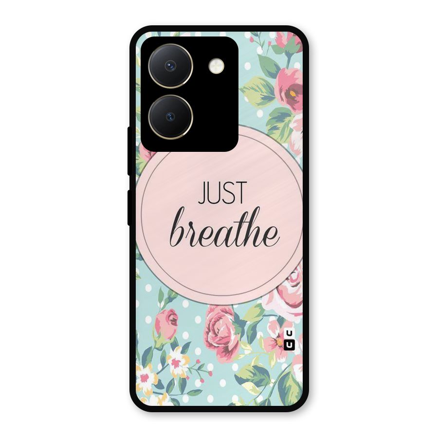 Floral Bloom Metal Back Case for Vivo Y36