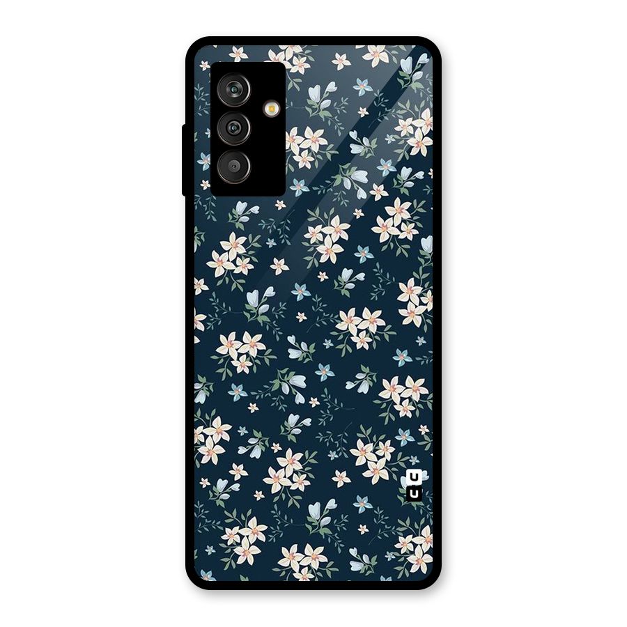 Floral Blue Bloom Glass Back Case for Galaxy M13