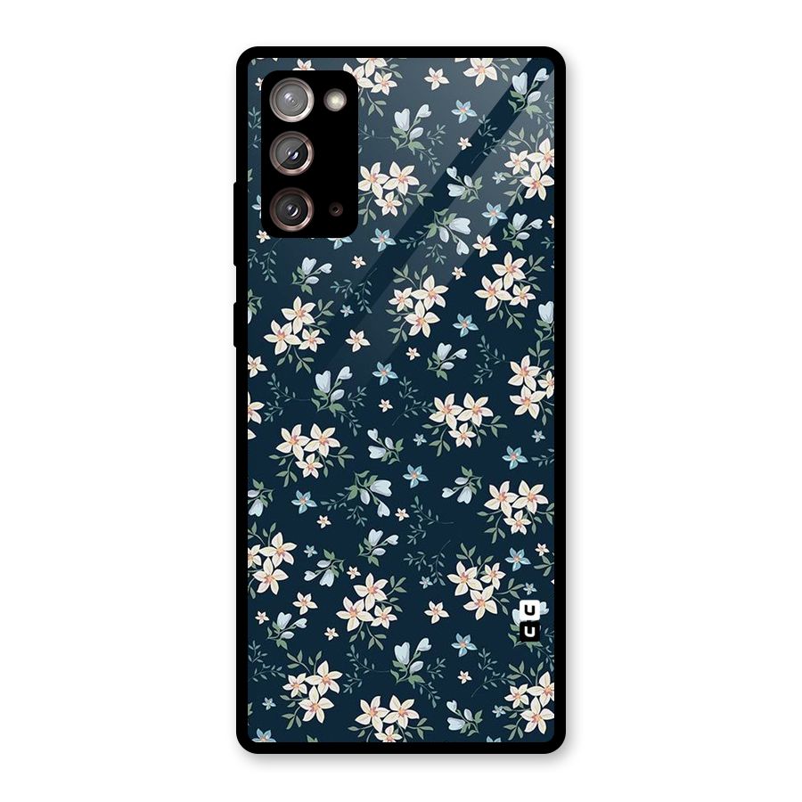 Floral Blue Bloom Glass Back Case for Galaxy Note 20