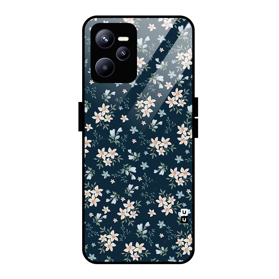 Floral Blue Bloom Glass Back Case for Realme C35