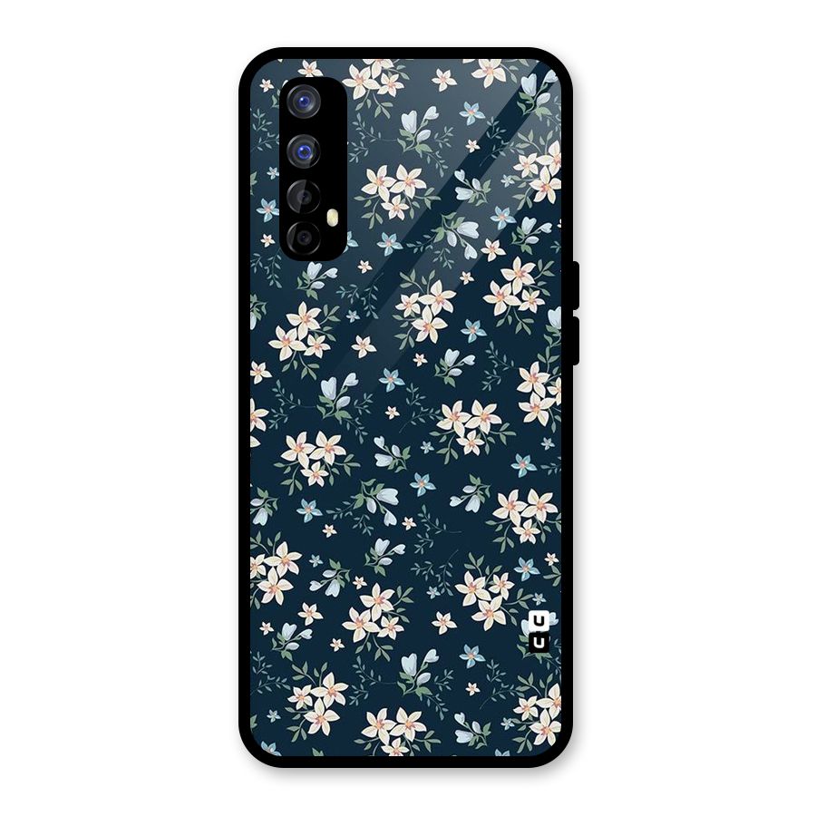 Floral Blue Bloom Glass Back Case for Realme Narzo 20 Pro