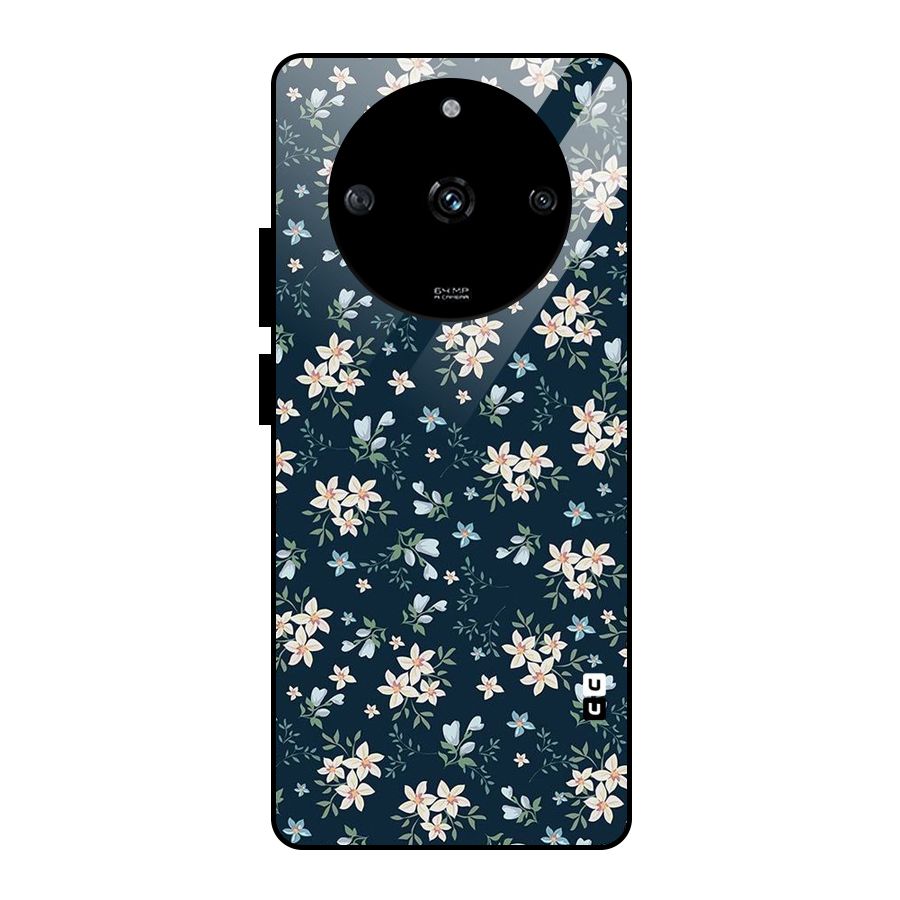 Floral Blue Bloom Glass Back Case for Realme Narzo 60 5G