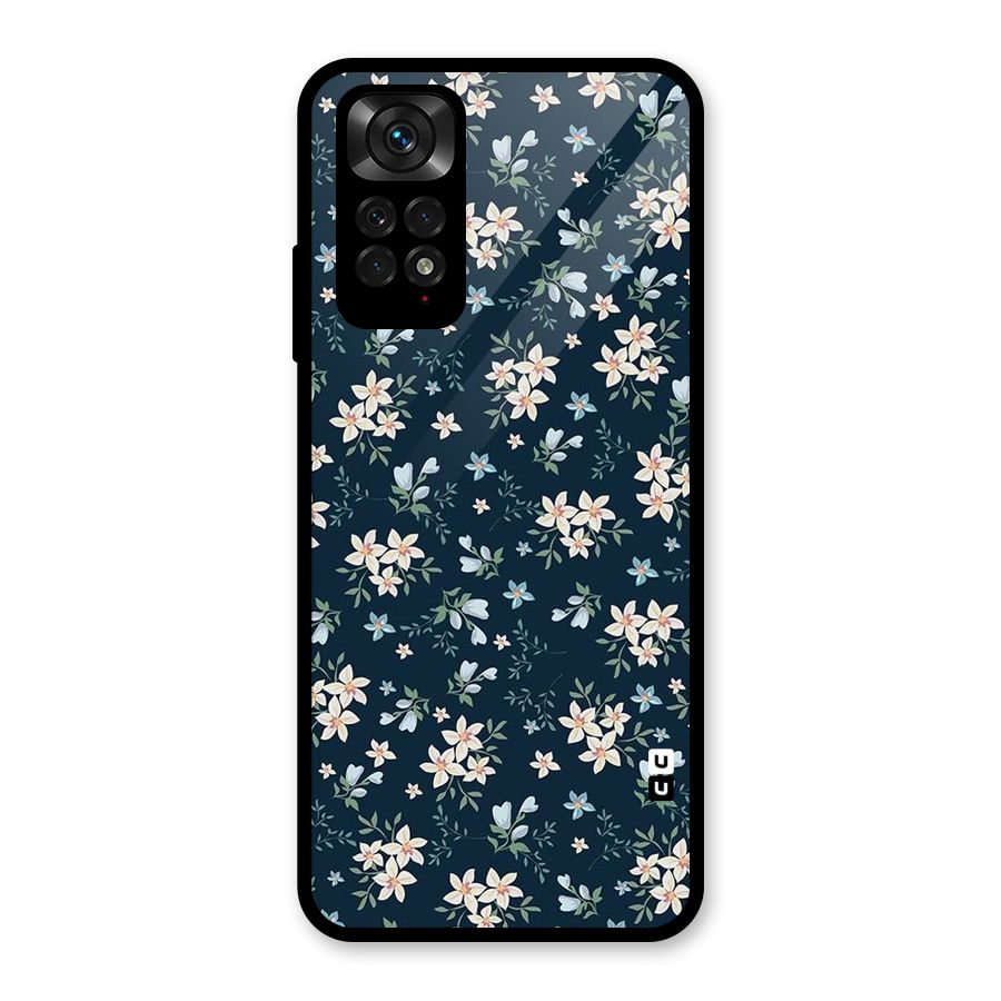 Floral Blue Bloom Glass Back Case for Redmi Note 11S