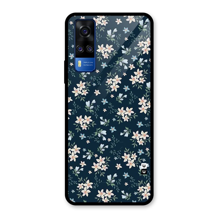 Floral Blue Bloom Glass Back Case for Vivo Y31