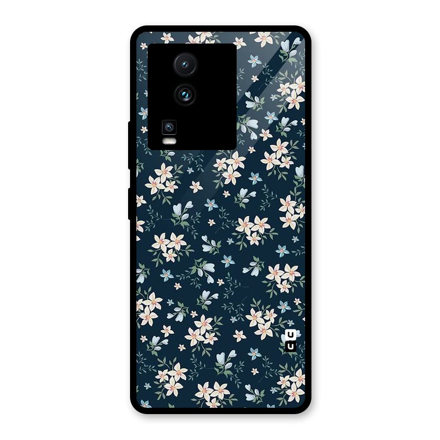 Floral Blue Bloom Glass Back Case for Vivo iQOO Neo 7 Pro