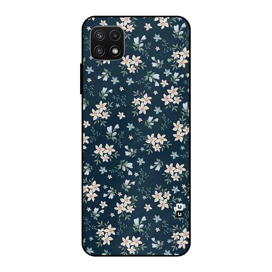 Floral Blue Bloom Metal Back Case for Galaxy A22 5G