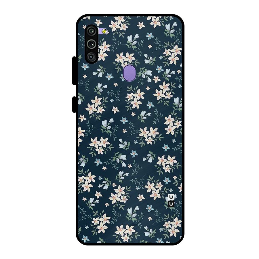 Floral Blue Bloom Metal Back Case for Galaxy M11