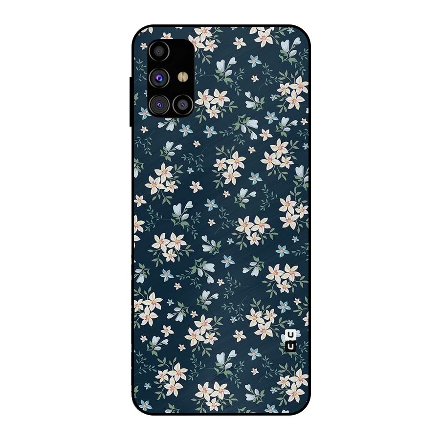 Floral Blue Bloom Metal Back Case for Galaxy M31s