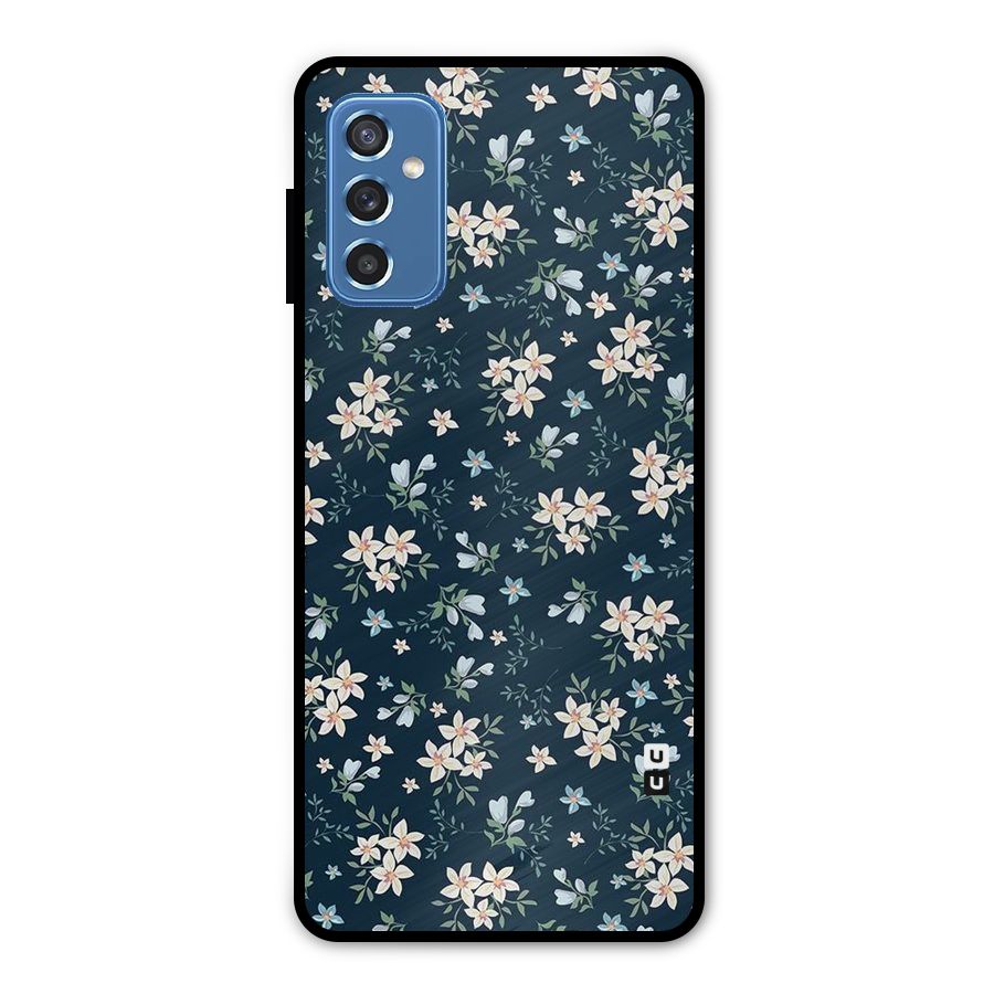 Floral Blue Bloom Metal Back Case for Galaxy M52 5G
