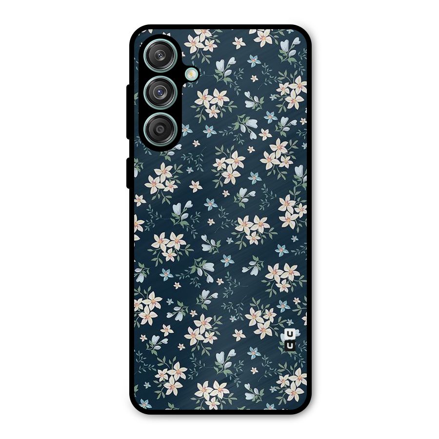Floral Blue Bloom Metal Back Case for Galaxy M55 5G