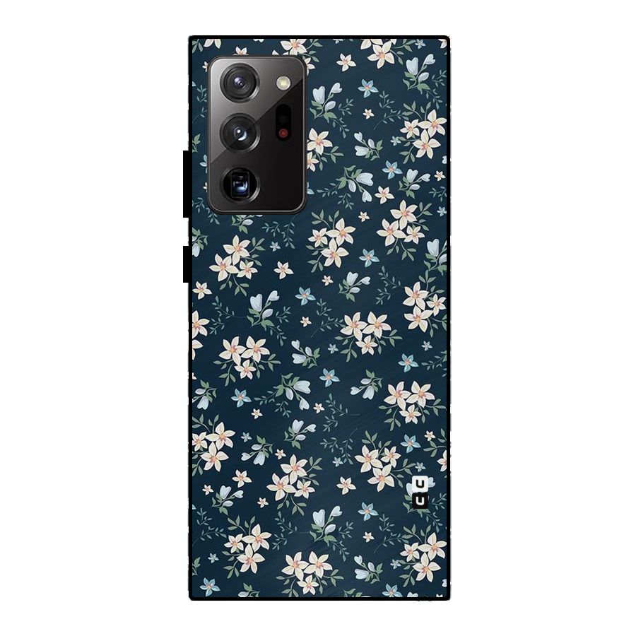 Floral Blue Bloom Metal Back Case for Galaxy Note 20 Ultra