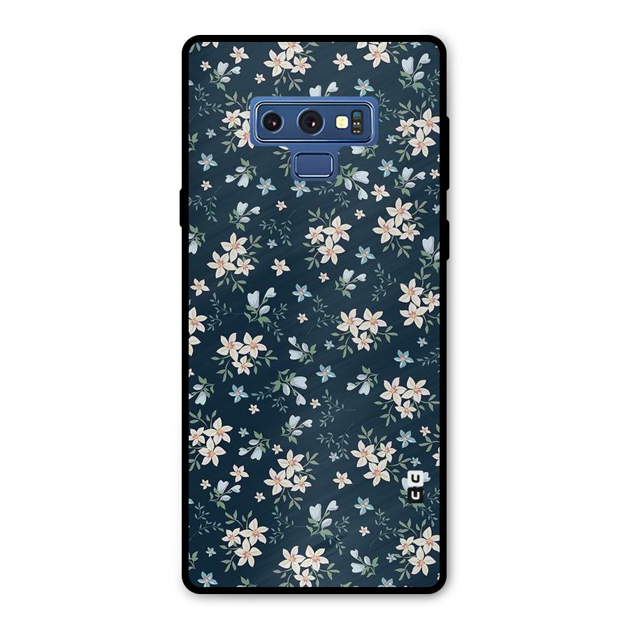 Floral Blue Bloom Metal Back Case for Galaxy Note 9