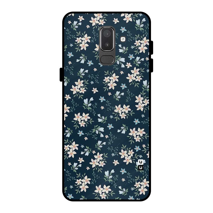 Floral Blue Bloom Metal Back Case for Galaxy On8 (2018)