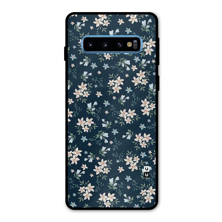 Floral Blue Bloom Metal Back Case for Galaxy S10