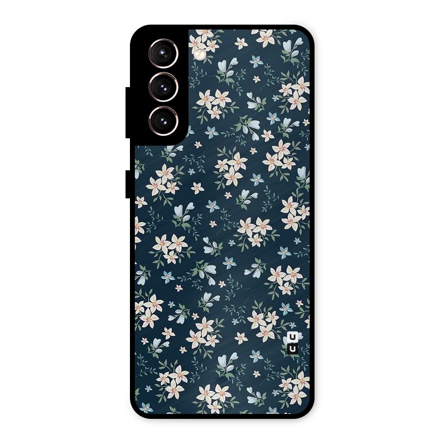 Floral Blue Bloom Metal Back Case for Galaxy S21 5G