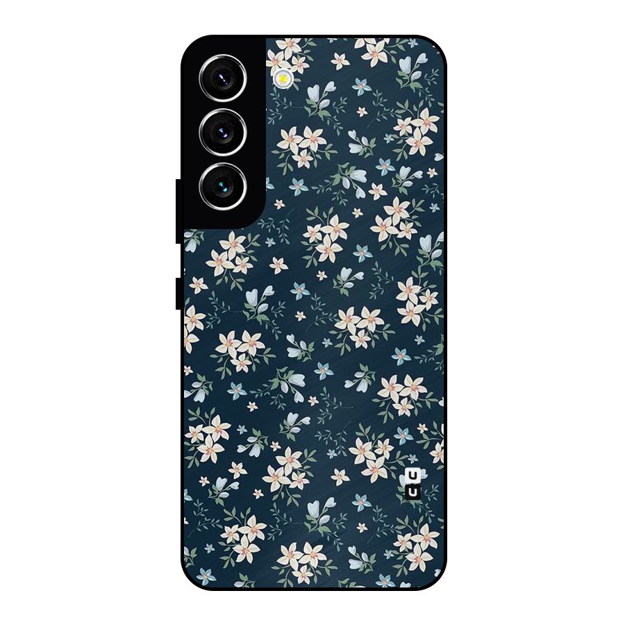 Floral Blue Bloom Metal Back Case for Galaxy S22 5G