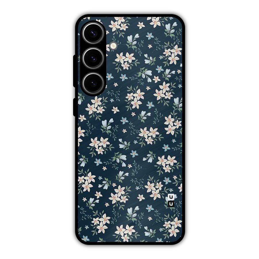 Floral Blue Bloom Metal Back Case for Galaxy S24 Plus