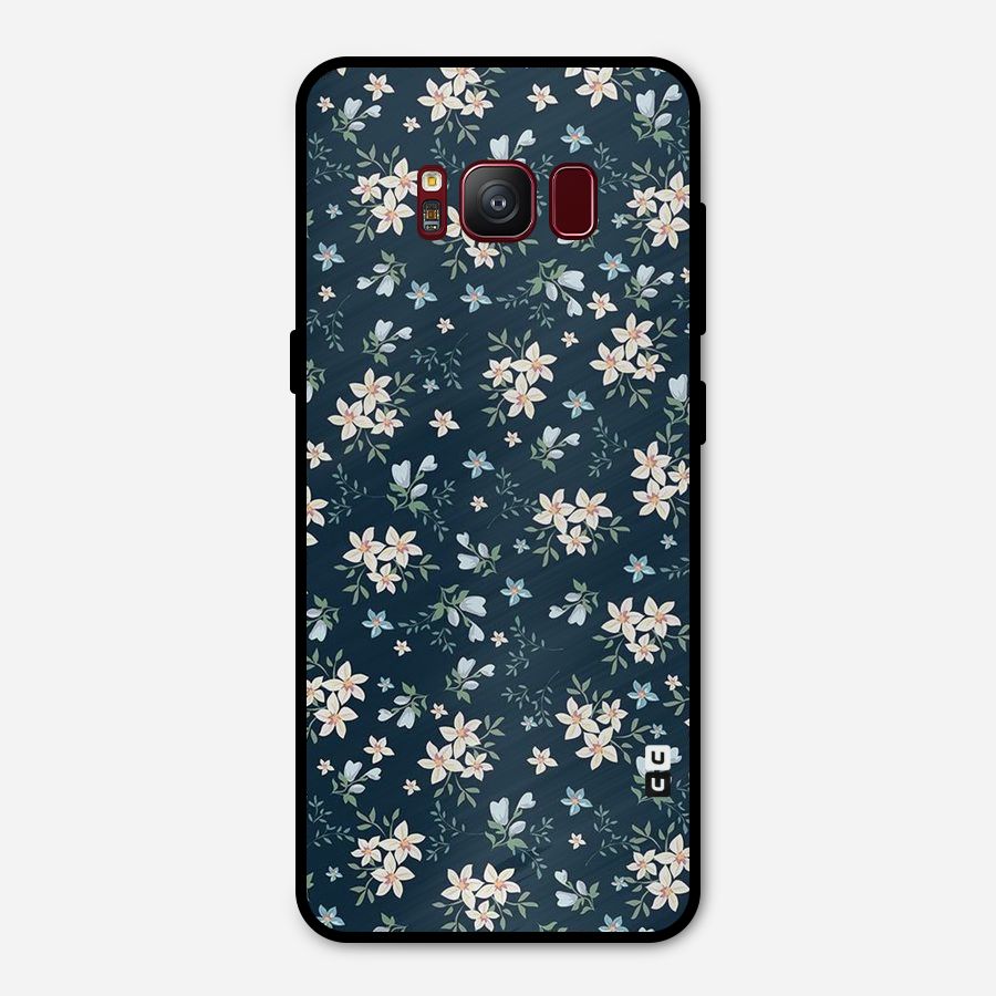 Floral Blue Bloom Metal Back Case for Galaxy S8