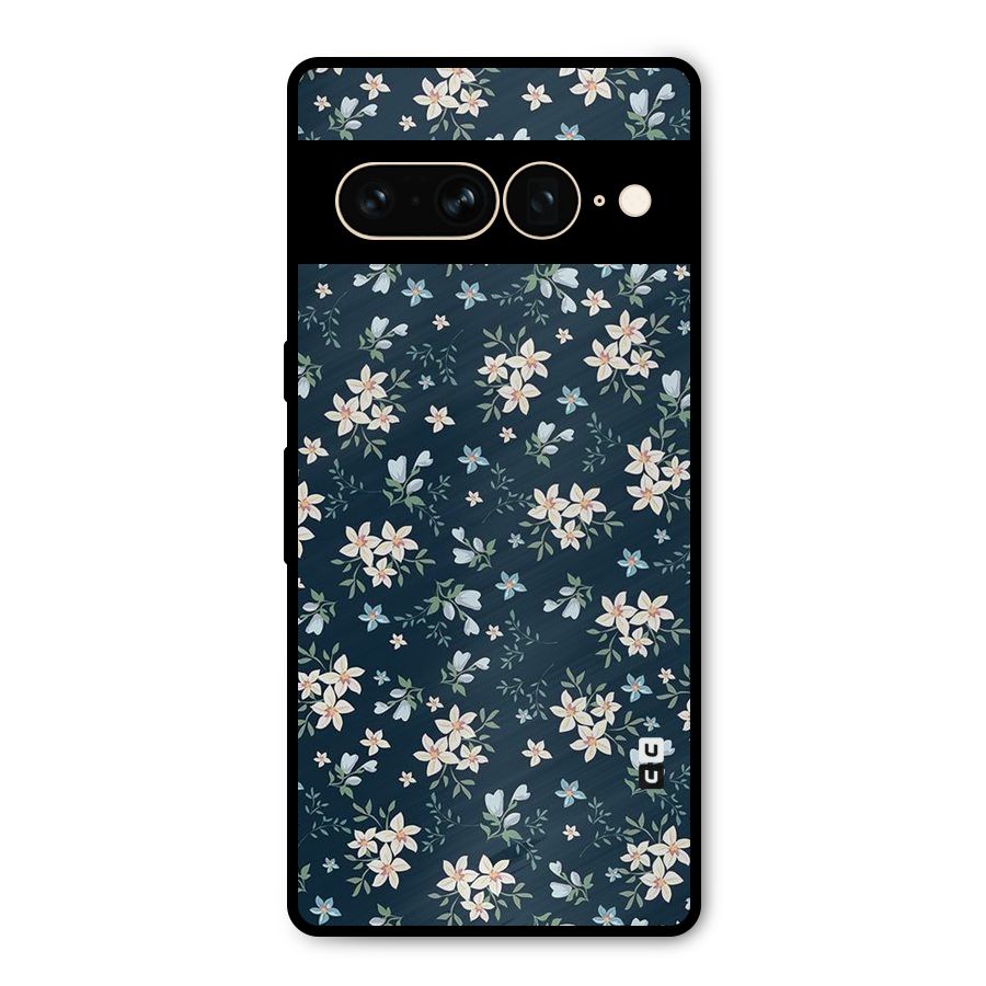 Floral Blue Bloom Metal Back Case for Google Pixel 7 Pro