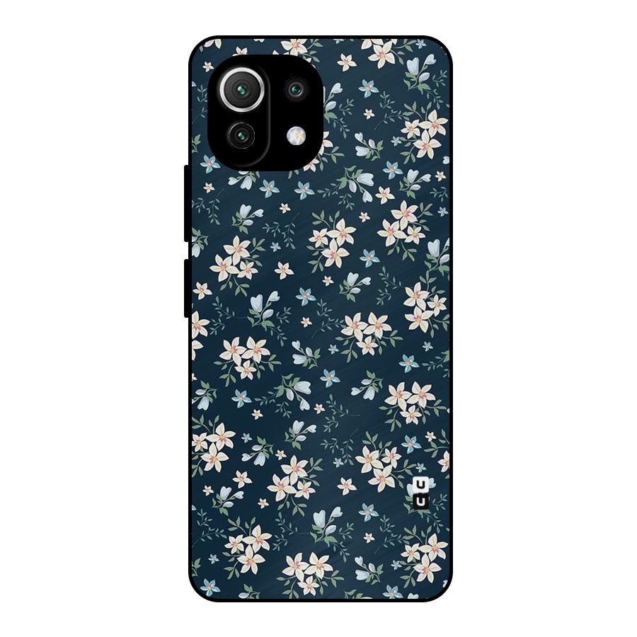 Floral Blue Bloom Metal Back Case for Mi 11 Lite NE 5G