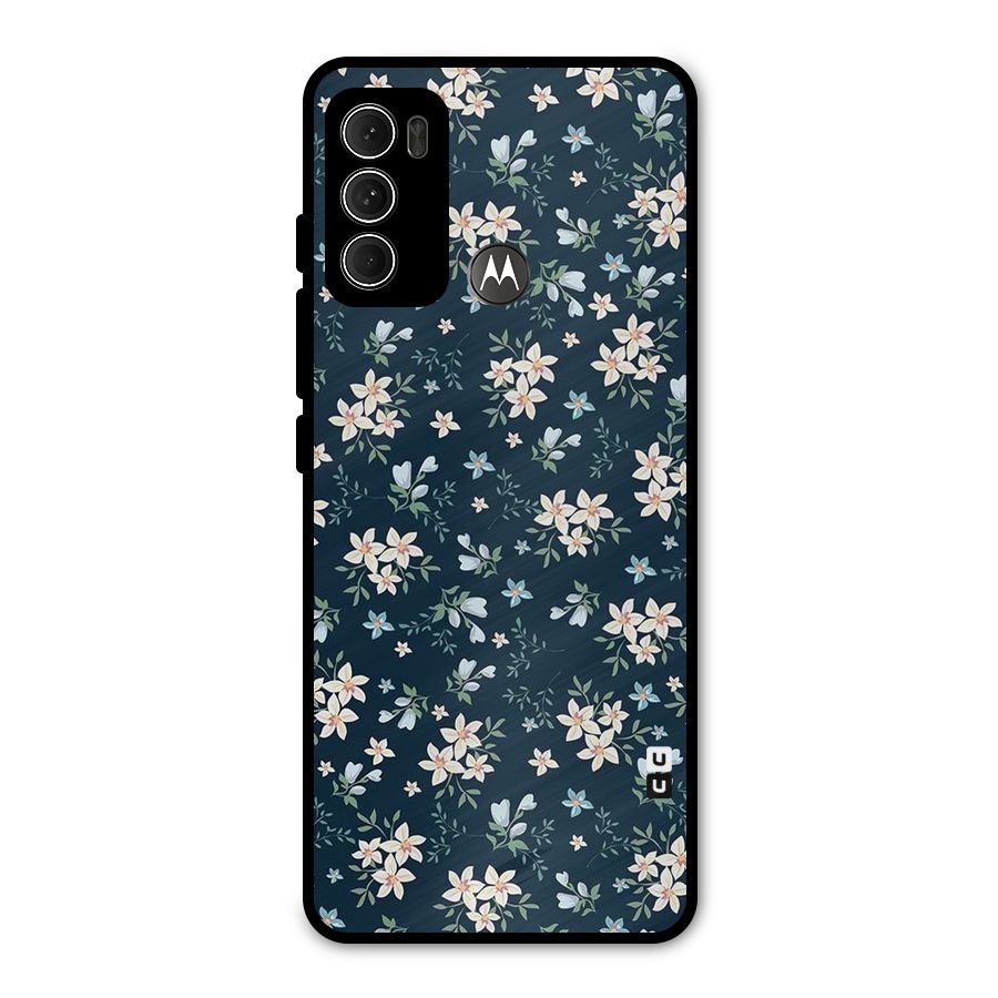 Floral Blue Bloom Metal Back Case for Moto G60
