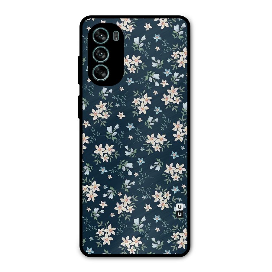 Floral Blue Bloom Metal Back Case for Moto G62