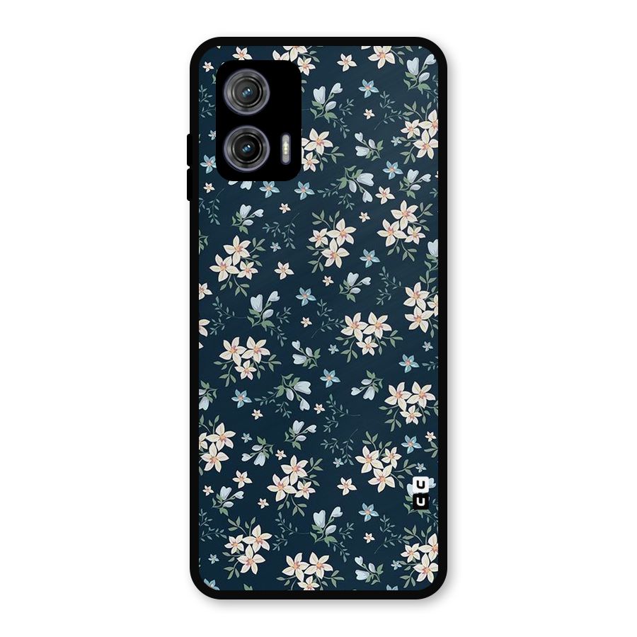 Floral Blue Bloom Metal Back Case for Moto G73