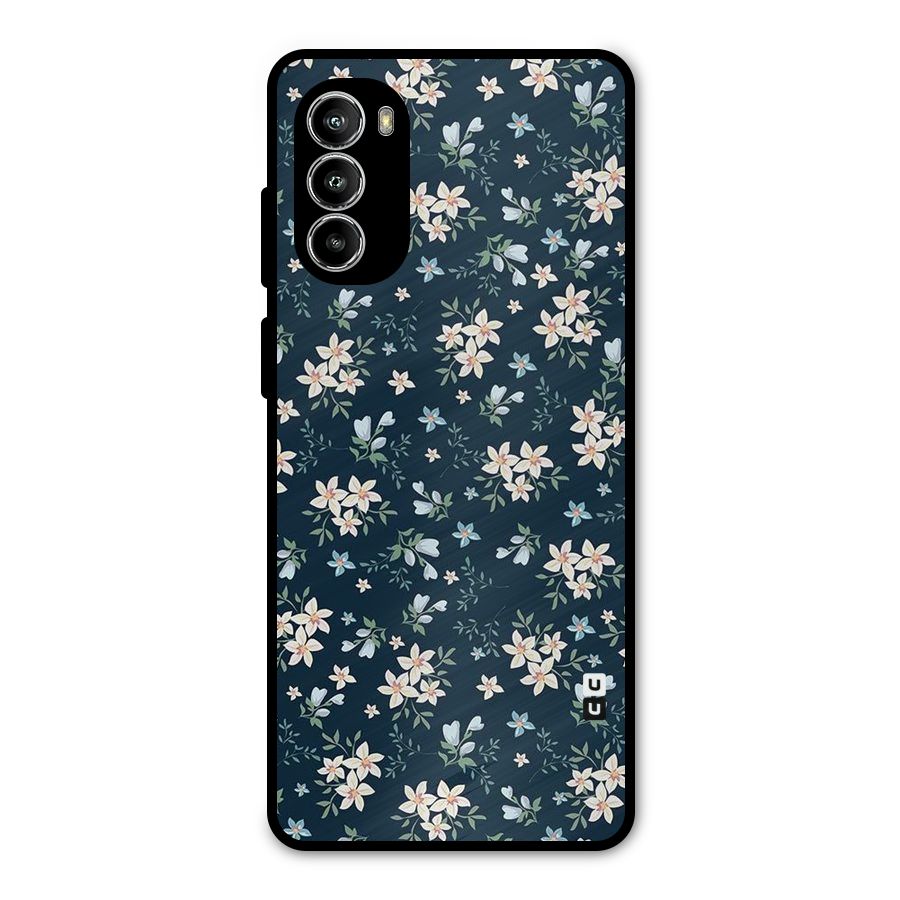 Floral Blue Bloom Metal Back Case for Moto G82