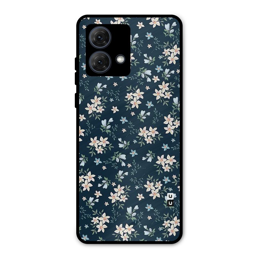 Floral Blue Bloom Metal Back Case for Moto G84