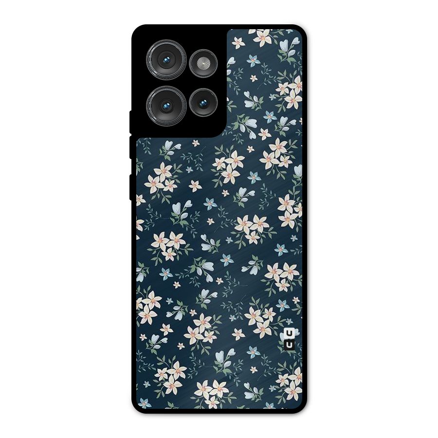 Floral Blue Bloom Metal Back Case for Motorola Edge 50