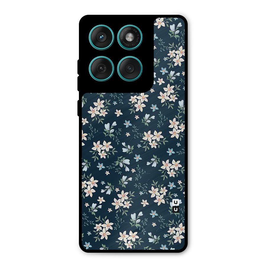 Floral Blue Bloom Metal Back Case for Motorola Edge 60 Fusion