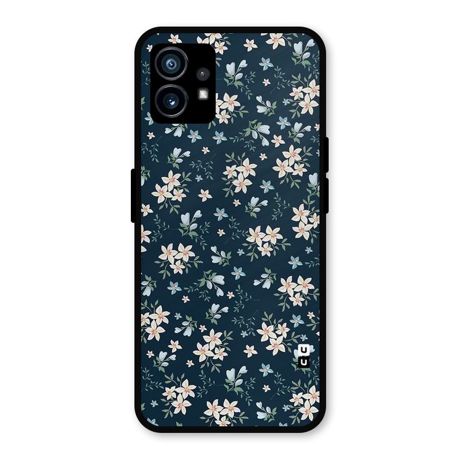 Floral Blue Bloom Metal Back Case for Nothing Phone 1