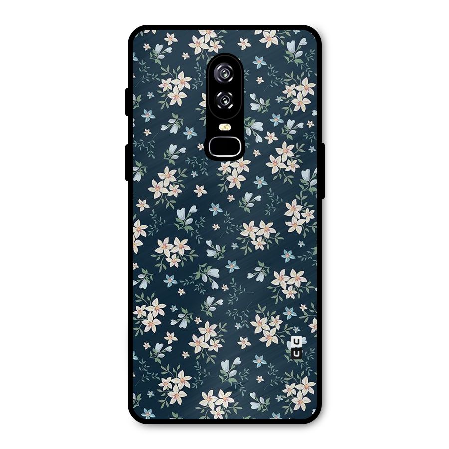Floral Blue Bloom Metal Back Case for OnePlus 6