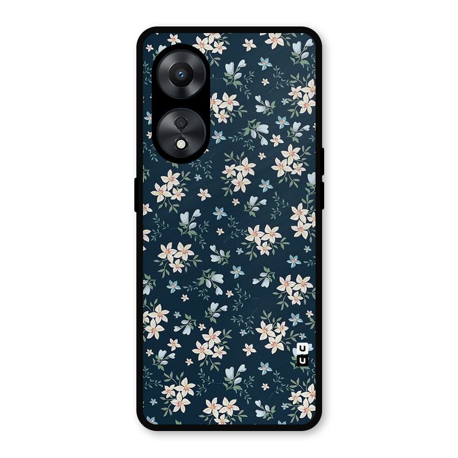 Floral Blue Bloom Metal Back Case for Oppo A78