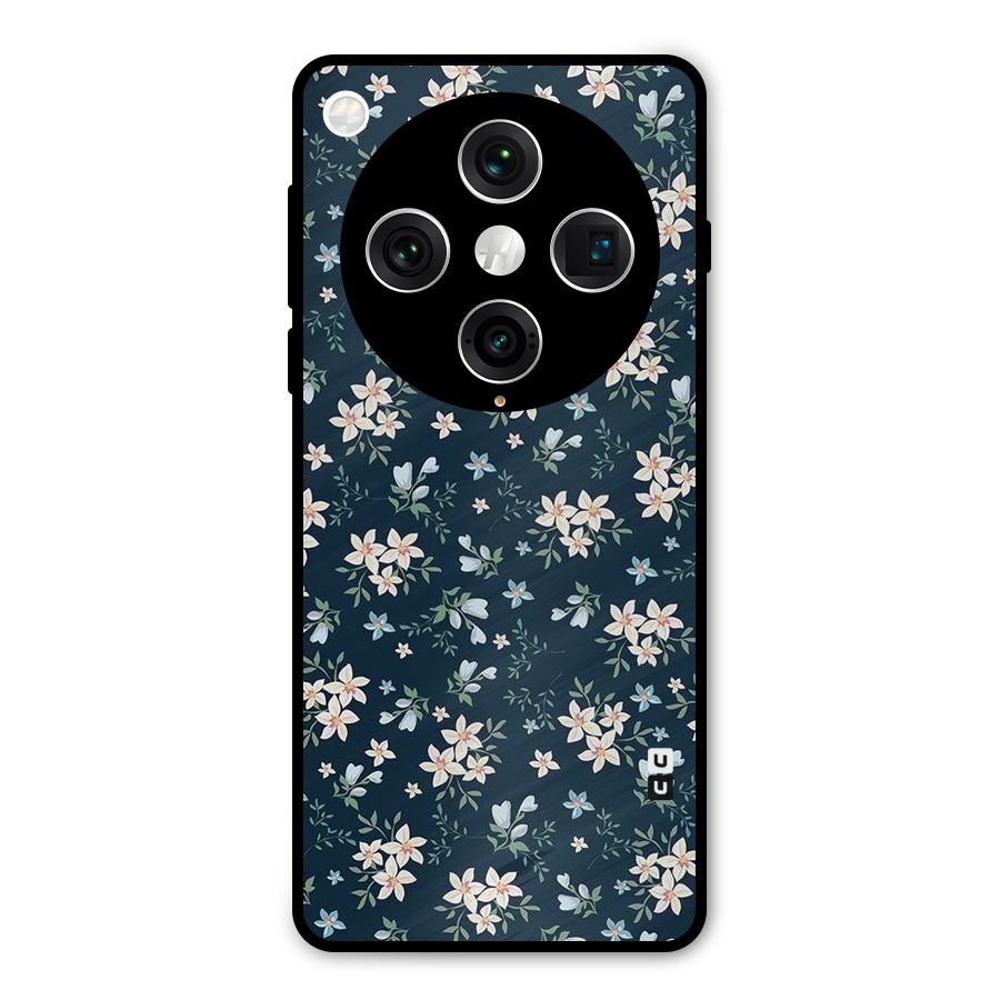 Floral Blue Bloom Metal Back Case for Oppo Find X8 Pro