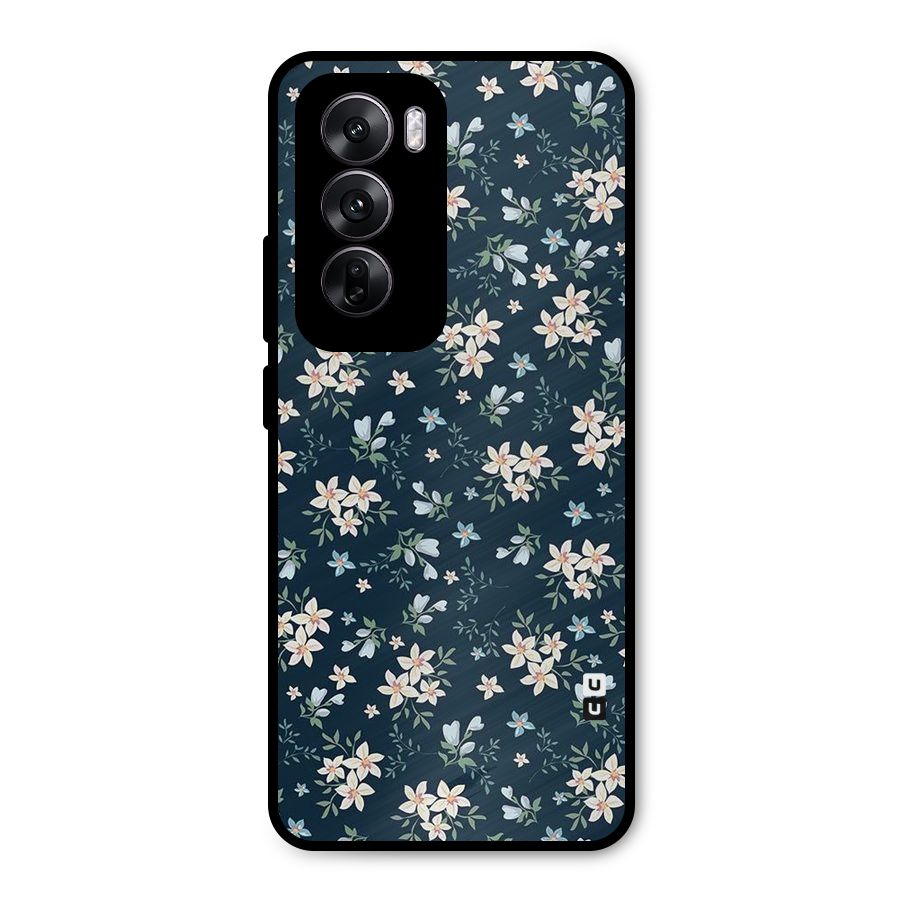 Floral Blue Bloom Metal Back Case for Oppo Reno12