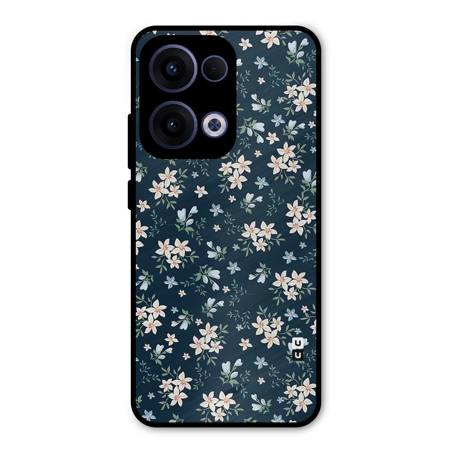 Floral Blue Bloom Metal Back Case for Oppo Reno13