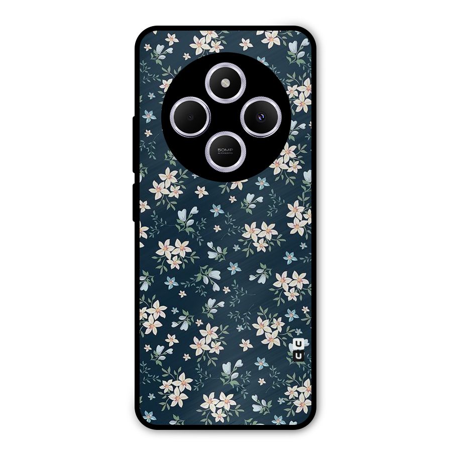 Floral Blue Bloom Metal Back Case for Poco C75 5G