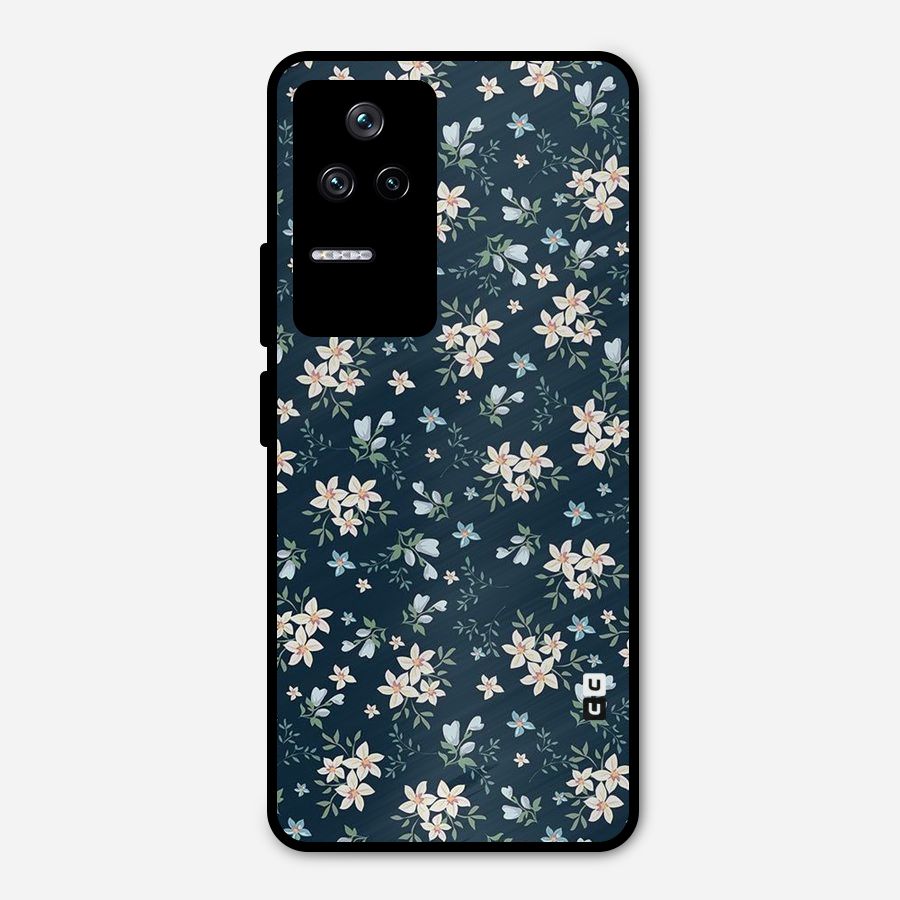 Floral Blue Bloom Metal Back Case for Poco F4 5G