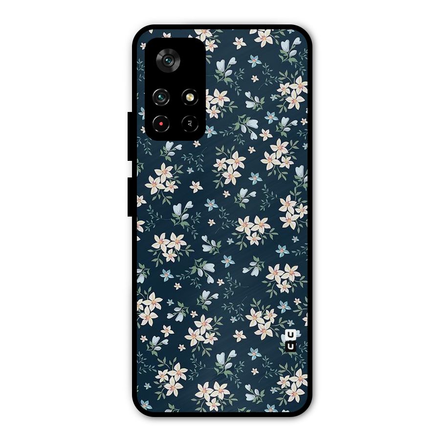 Floral Blue Bloom Metal Back Case for Poco M4 Pro 5G