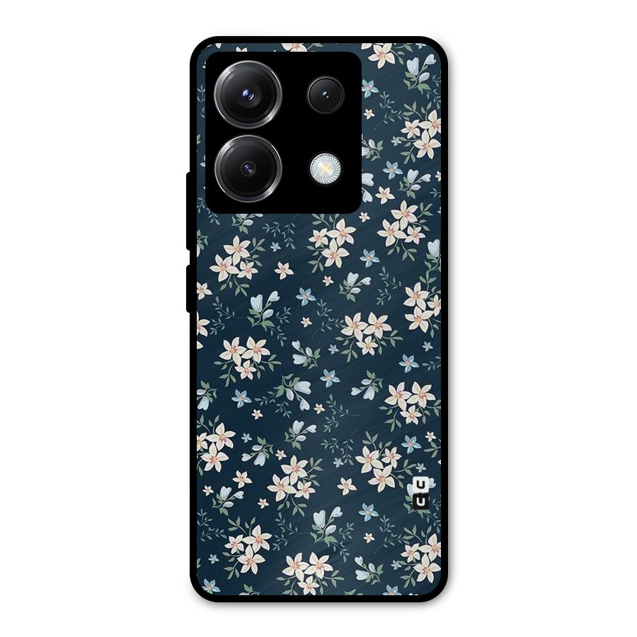 Floral Blue Bloom Metal Back Case for Poco X6