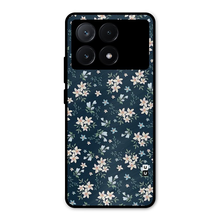 Floral Blue Bloom Metal Back Case for Poco X6 Pro