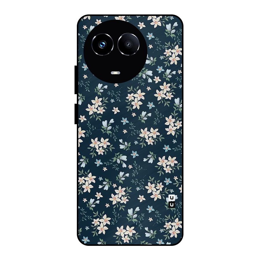 Floral Blue Bloom Metal Back Case for Realme 11 5G