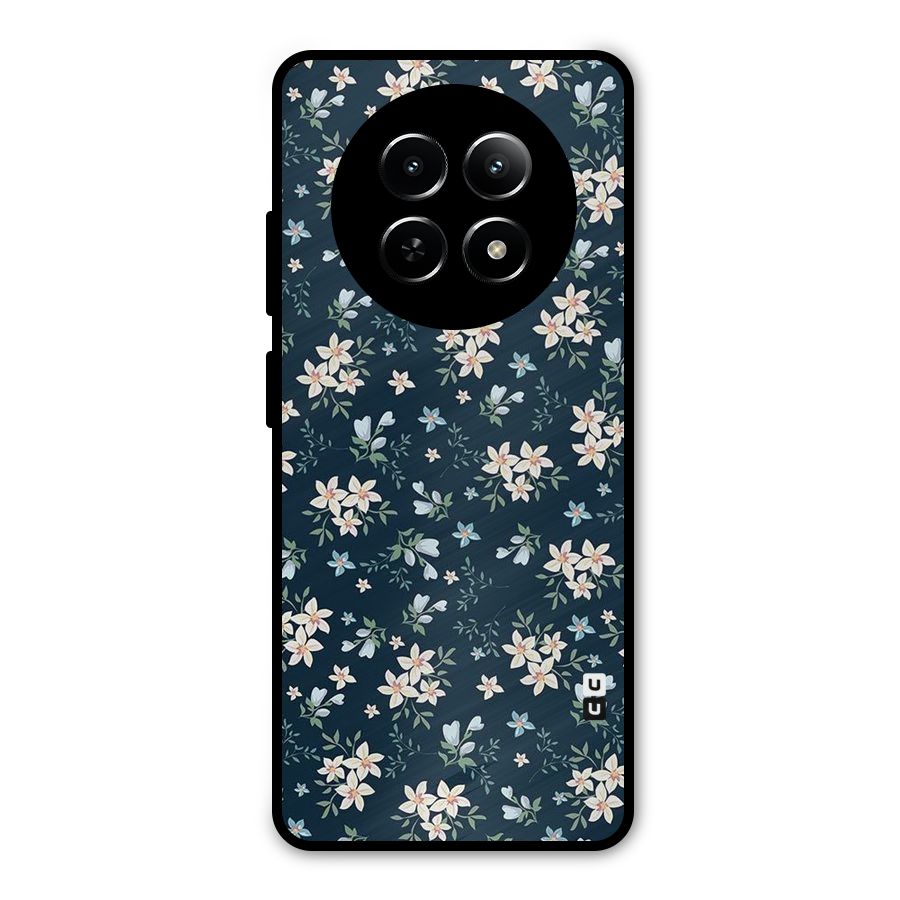 Floral Blue Bloom Metal Back Case for Realme 12 5G