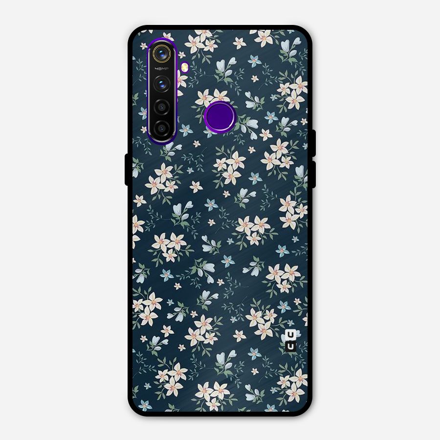 Floral Blue Bloom Metal Back Case for Realme 5 Pro