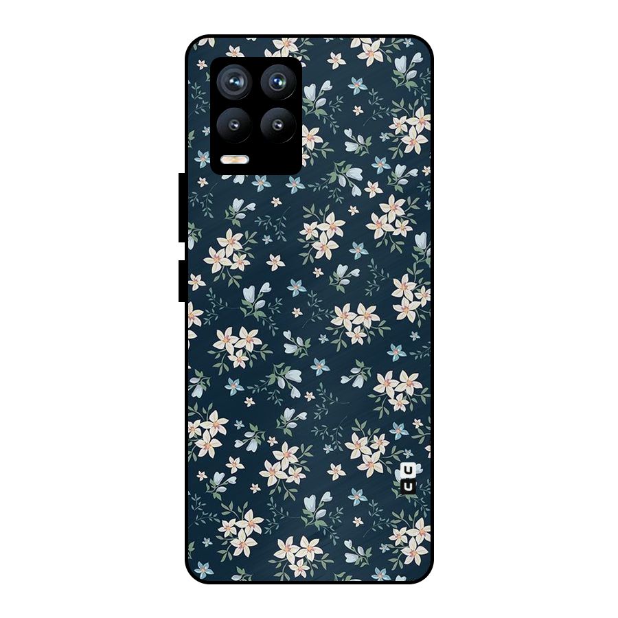 Floral Blue Bloom Metal Back Case for Realme 8 Pro