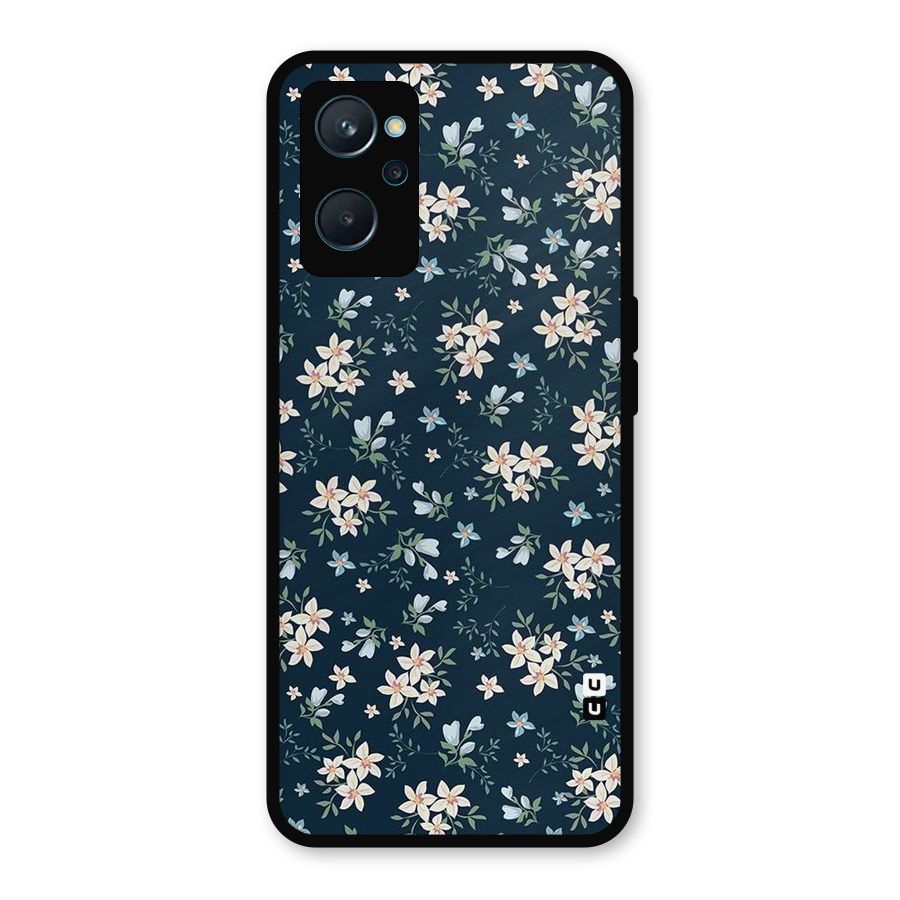 Floral Blue Bloom Metal Back Case for Realme 9i