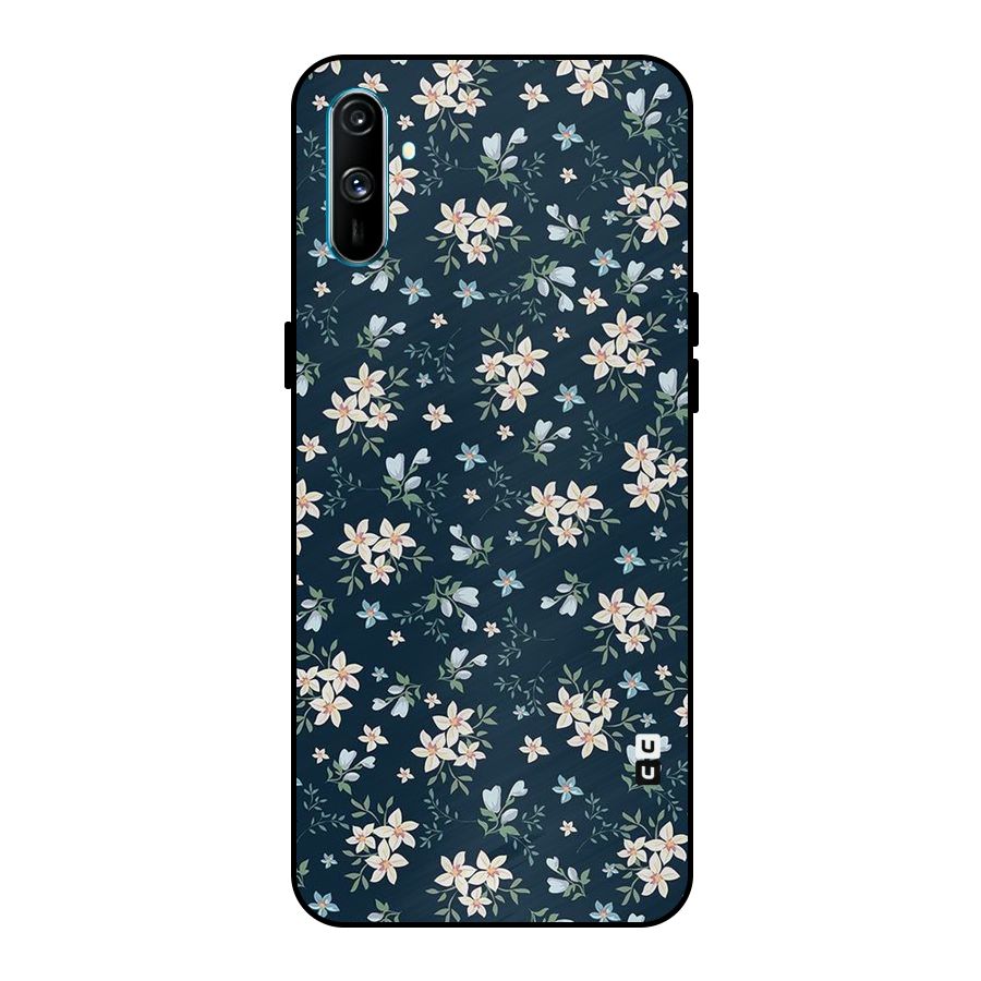 Floral Blue Bloom Metal Back Case for Realme C3