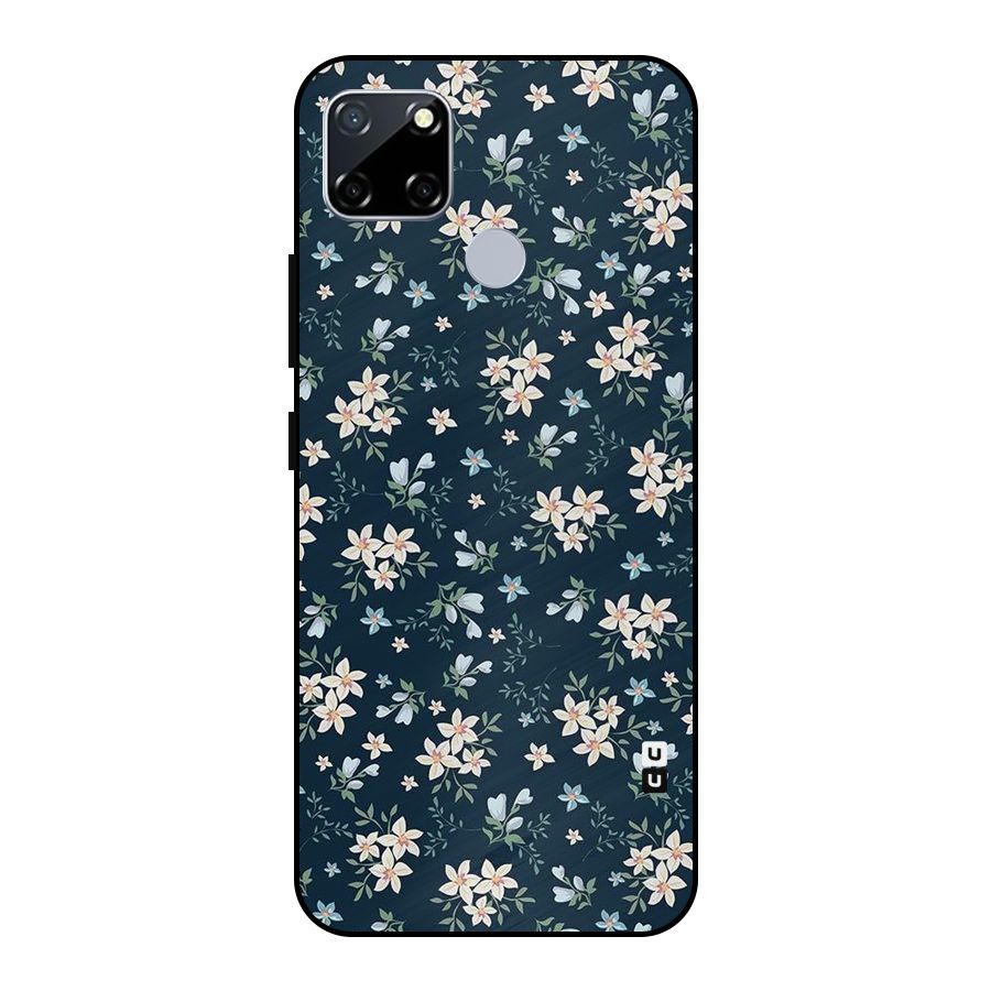Floral Blue Bloom Metal Back Case for Realme Narzo 30A