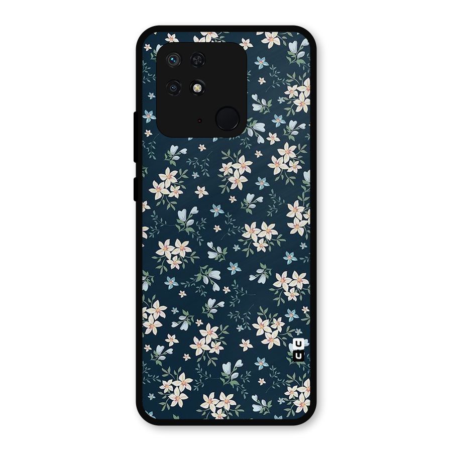 Floral Blue Bloom Metal Back Case for Redmi 10 Power